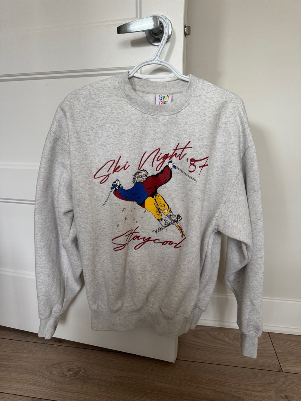 Ski Night '87 Light Gray Graphic Crewneck